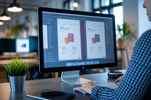 Nommez deux logiciels permettant de créer un diaporama de présentation : PowerPoint et Canva